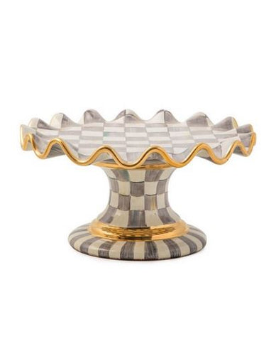 Sterling Check Fluted Cake Stand