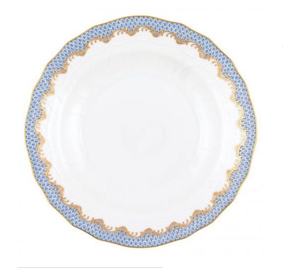 Fish Scale Light Blue Dessert Plate