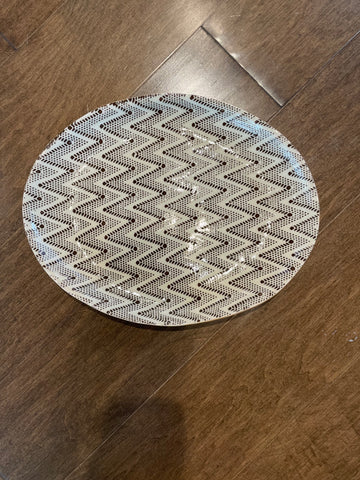 Small Oval Chevron Chestnut Platter