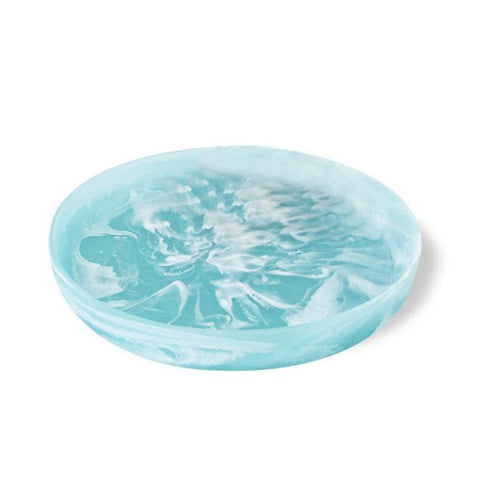 Round Platter Medium Turquoise Swirl