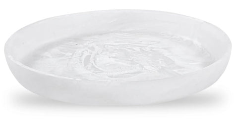 Round Platter Medium White Swirl