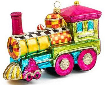 Granny Kitsch Train- Glass Ornament