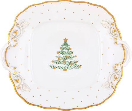 Christmas Tree Square Cake Plate