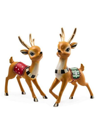 Granny Kitsch Tabletop Deer- Set of 2