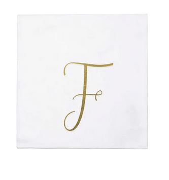 Papersoft Gold Monogram Guest Napkins - F