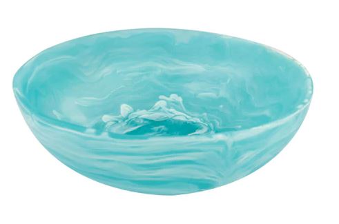 Wave Bowl Medium Turquoise Swirl
