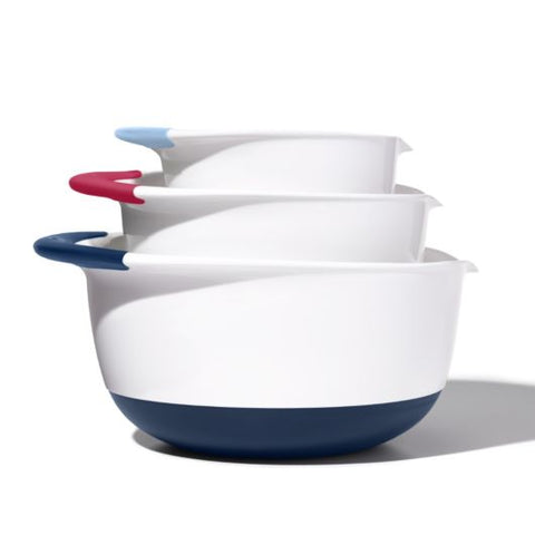 3 Piece Mixing Bowl Colored Handles