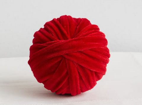 Velvet Decorative Sphere Red Small