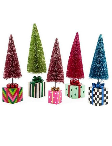 Granny Kitsch Bottle Brush Gift Trees- Set of 5