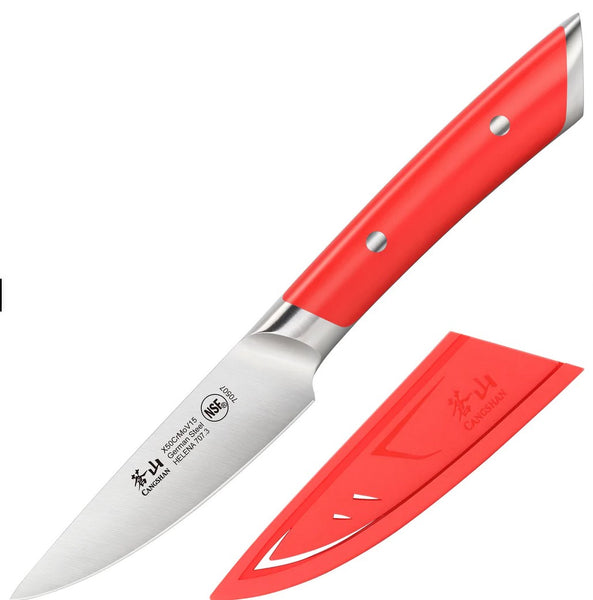 Cangshan Helena 3.5" Paring Knife with Sheath Red