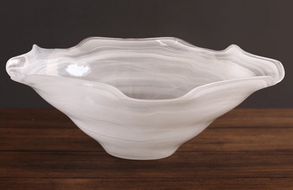 Alabaster White Wave Bowl- Large