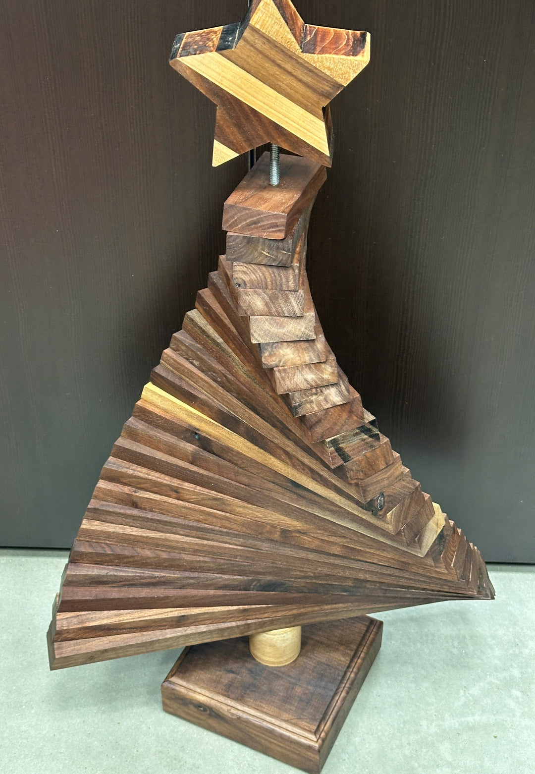 Large Wooden Christmas Tree Walnut
