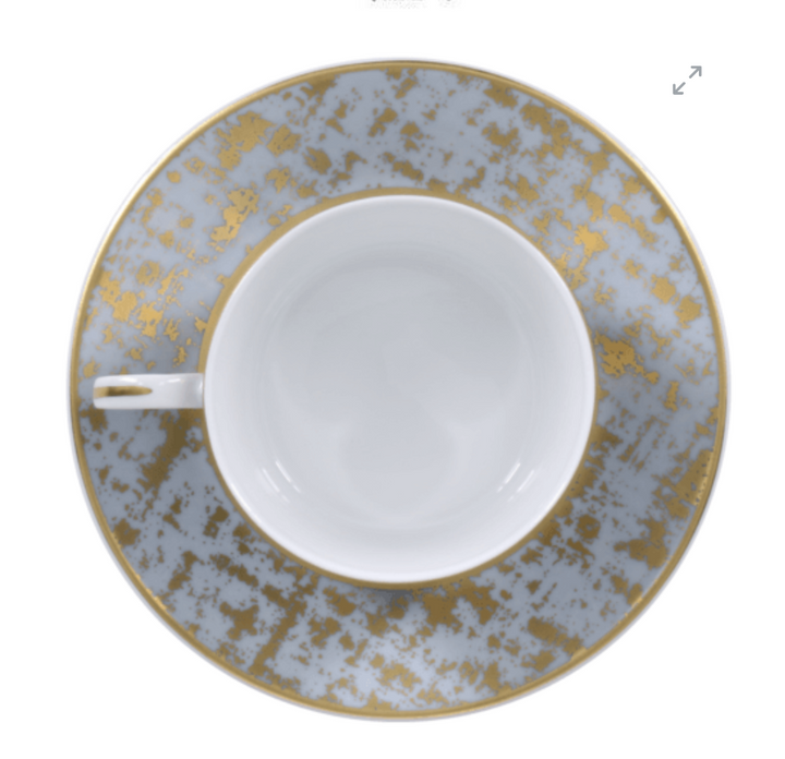 Tweed Grey Tea Saucer Gold