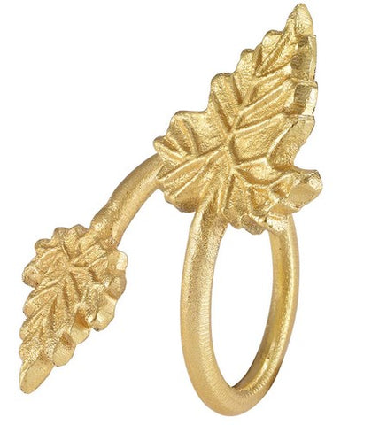 Gold Maple Leaves Napkin Ring