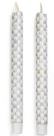 Sterling Check Flicker Dinner Candles- Set of 2