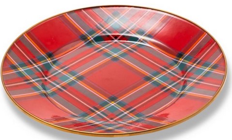 Tartastic Enamel Dinner Plate- Red