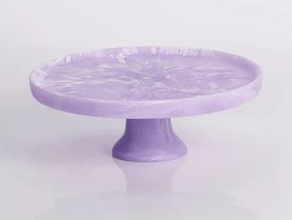 Footed Cake Plate Lavender Swirl