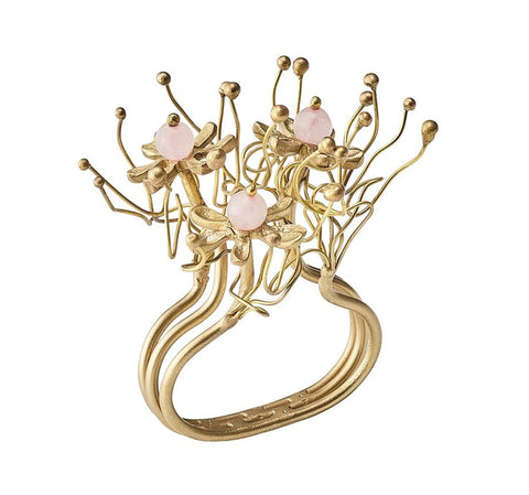 Flora Napkin Ring Blush & Gold