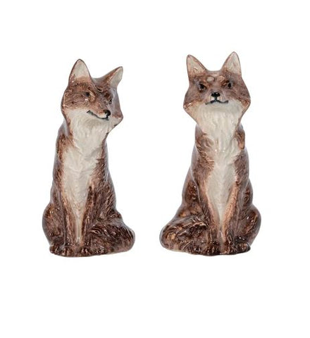 Clever Creatures Walnut Louis and Marie Fox Salt and Pepper Shaker