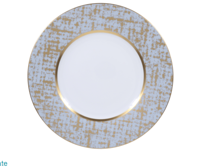 Tweed Grey Presentation Plate Gold