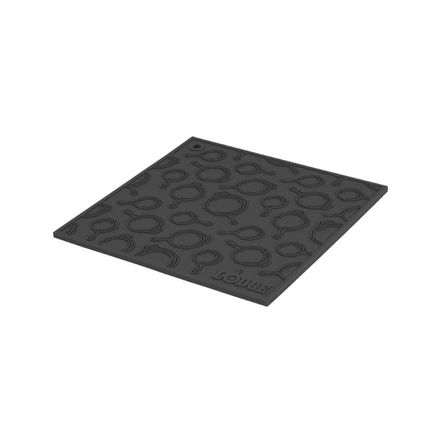 Lodge Square Silicone Skillet Pattern Trivet Black