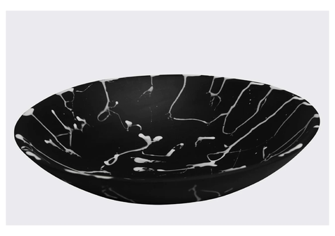 Everyday Bowl Large  Black w/ White Splatter