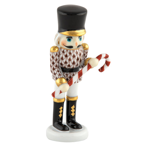 Small Nutcracker with Candy Cane- Chocolate