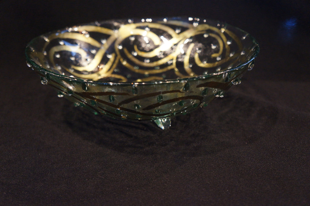 Moss Swirl 8" Footed Bowl