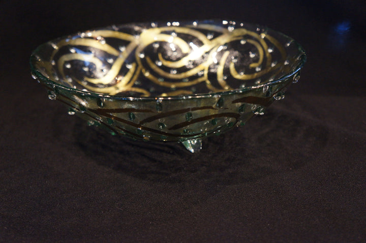 Moss Swirl 8" Footed Bowl