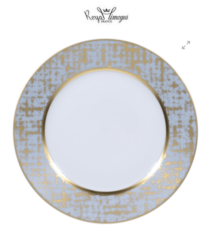 Tweed Grey Dinner Plate Gold