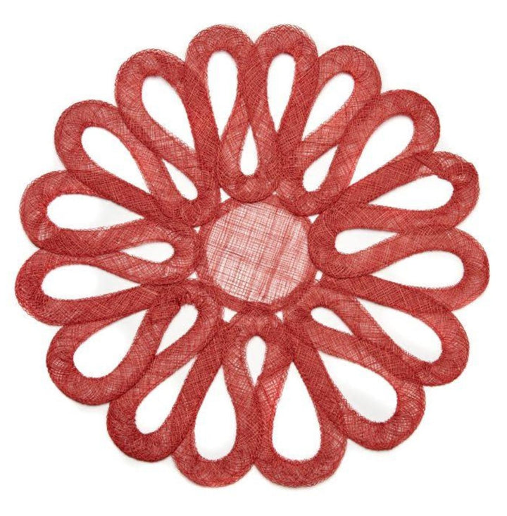 Looped Sinamay Placemat Red Set of 5