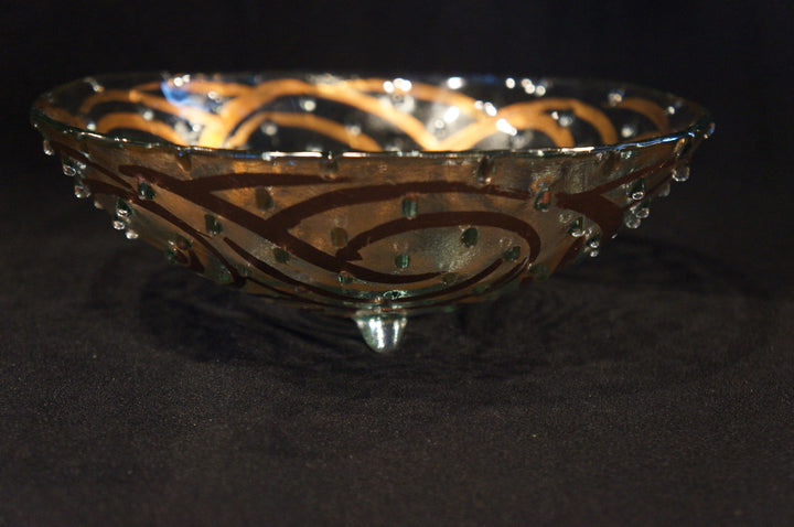 Copper Swirl 8" Footed Bowl