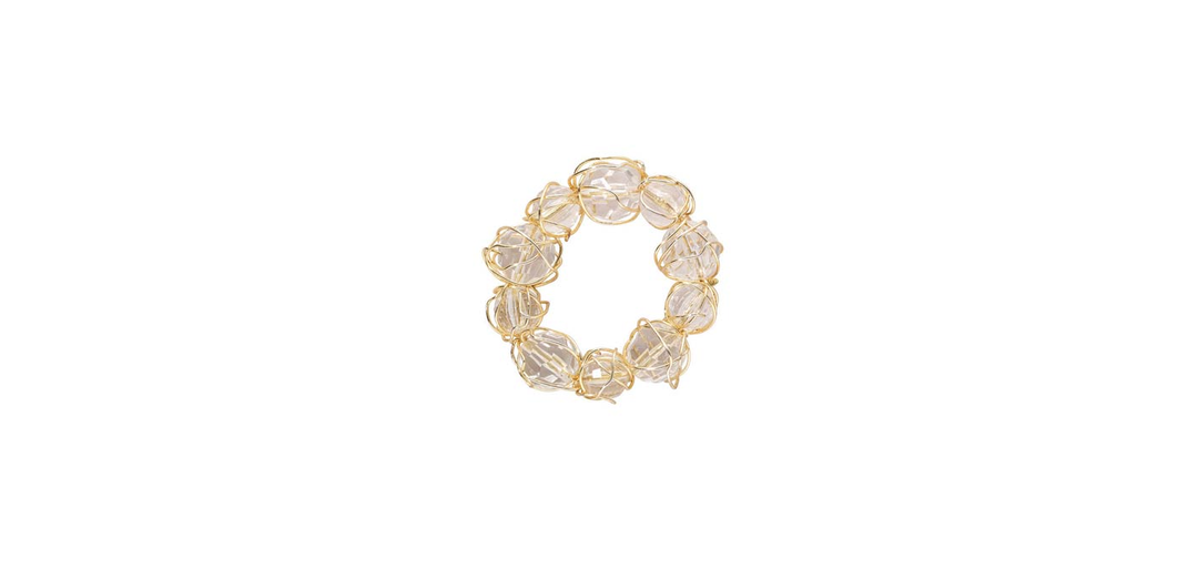 Crystal Baubble Napkin Ring Gold Set of 3