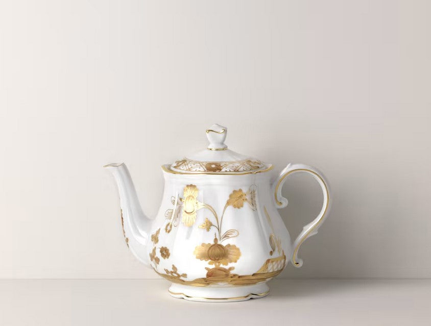 Ginori Teapot with Cover Oriente Italiano Aurum
