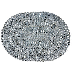 Straw Loop Oval Placemat Chambray Set of 3