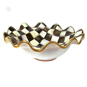 Courtly Check Ceramic Fluted Serving Bowl