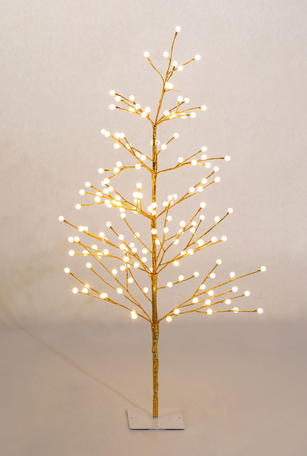 4'H Indoor/Outdoor Gold Metallic Tree