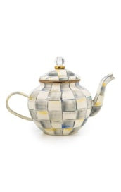 Sterling Check Enamel Teapot - 4 Cup