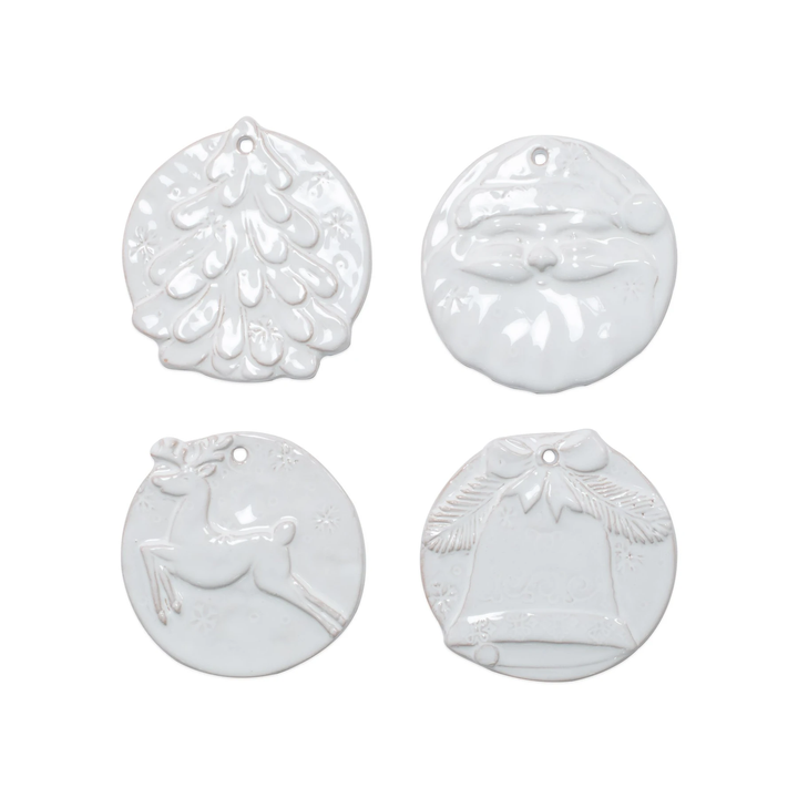 Vietri Assorted Holiday Ornaments S/4