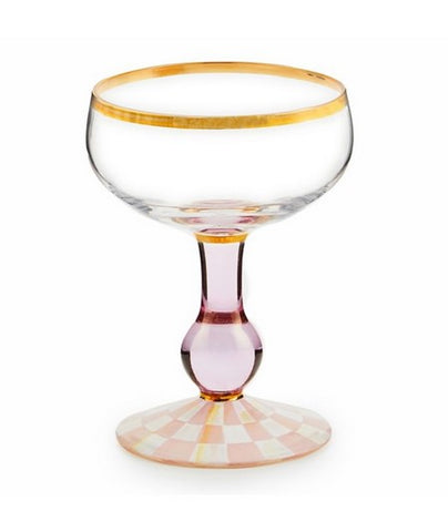 Rosy Check Coupe Glass