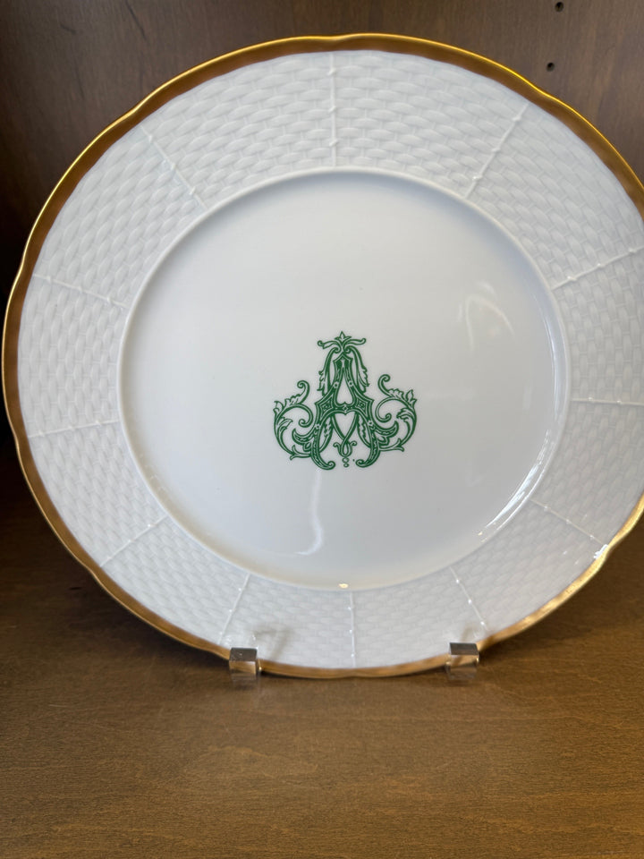 Weave Gold Dinner With Monogram A