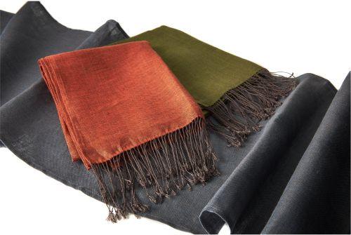 Rustic Weave Fringed Runner-LT Green