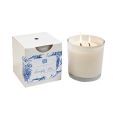 Simply Blu 2 Wick Candle in White Glass