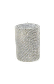 Shimmer Pillar Candle Silver