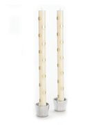 12" Dots Ivory/Gold Tapers s/2