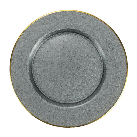 Metallic Glass Slate Service Plate/Charger