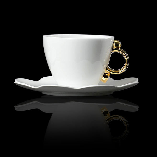 Geometrica Gold Rim Tea cup/Saucer