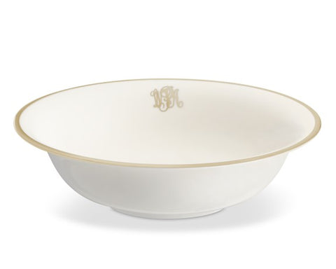Signature Oval Vegetable Bowl with Monogram Gold