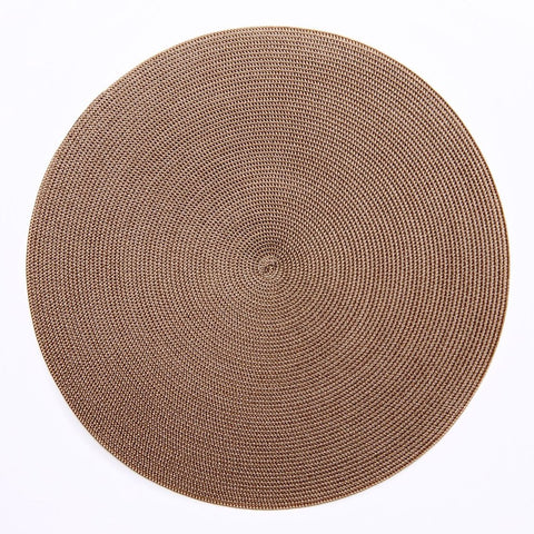Round Linen Braid Placemat Taupe