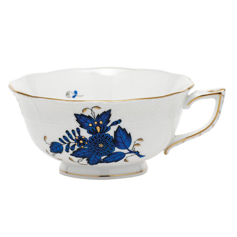 Chinese Bouquet Tea Cup Black Sapphire
